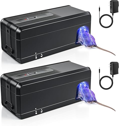 Trampa eléctrica para ratones 2025, trampas para ratones reutilizables para interiores para el hogar con voltaje potente, trampa eléctrica para