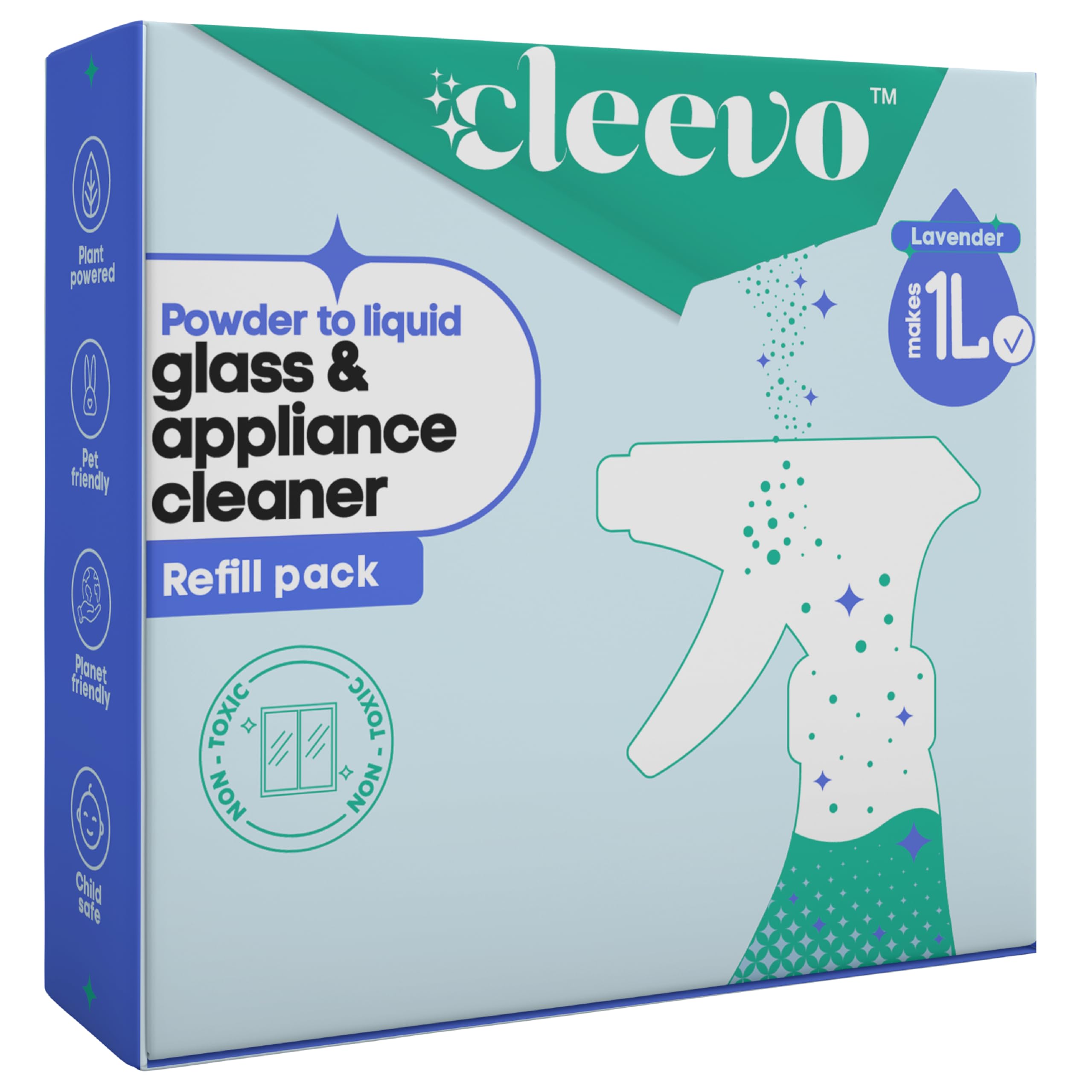 Cleevo Glass & Appliance Cleaner 1 Litre, Refill Pack, Powder to Liquid, Streak Free, Non Toxic & Plant Powered, Natural, Glass Cleaner for Car, Kitchen and Home Surfaces (B0BS16JVT8) Amazon Price History, Amazon Price Tracker