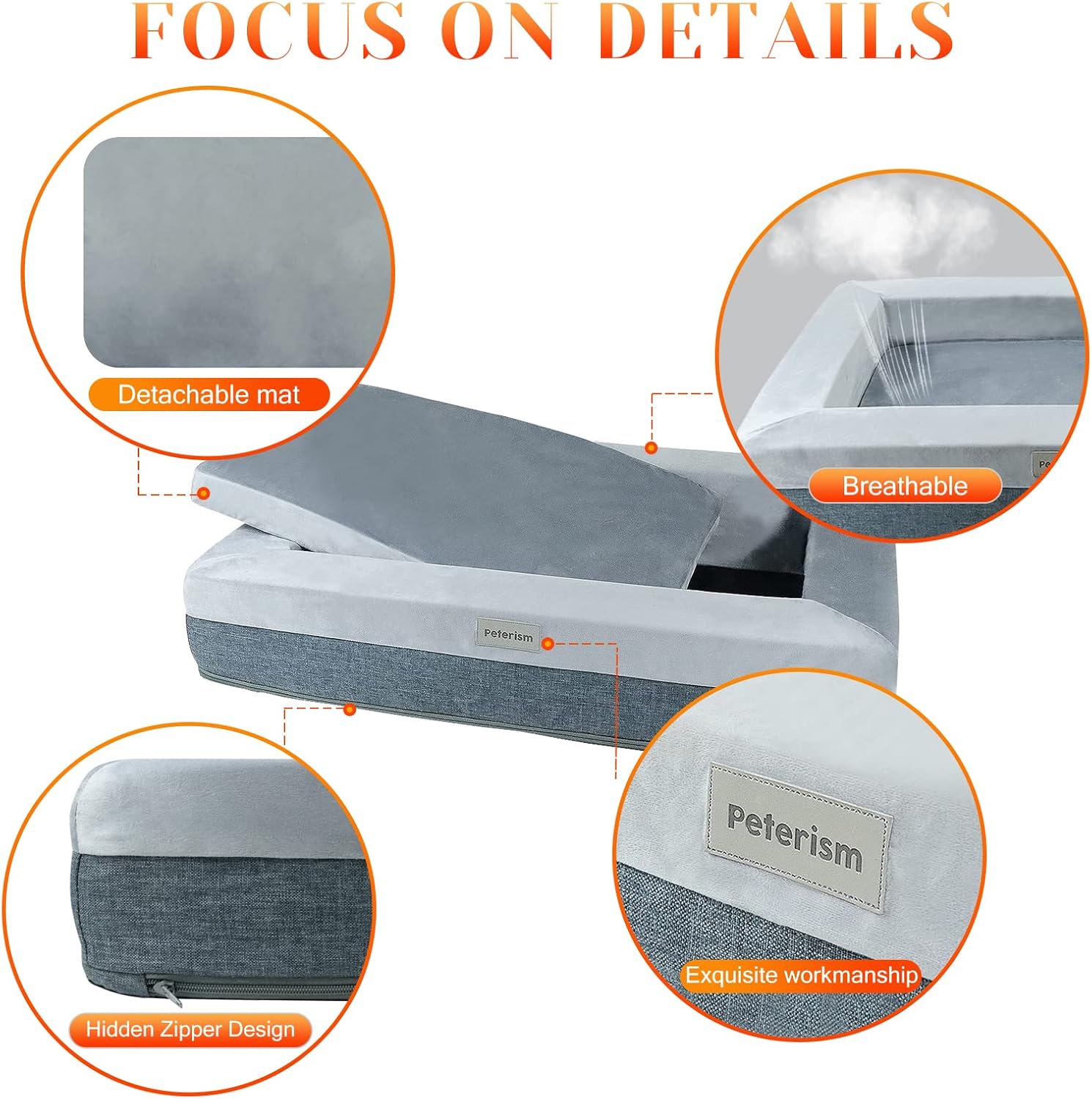 Peterism Dog Bed, Dog Mattress, Memory Foam pet Bed, Orthopedic Dog Bed, Various Sizes, Plush Dog Bed Suitable for All Kinds of pet Dogs. : Pet Supplies