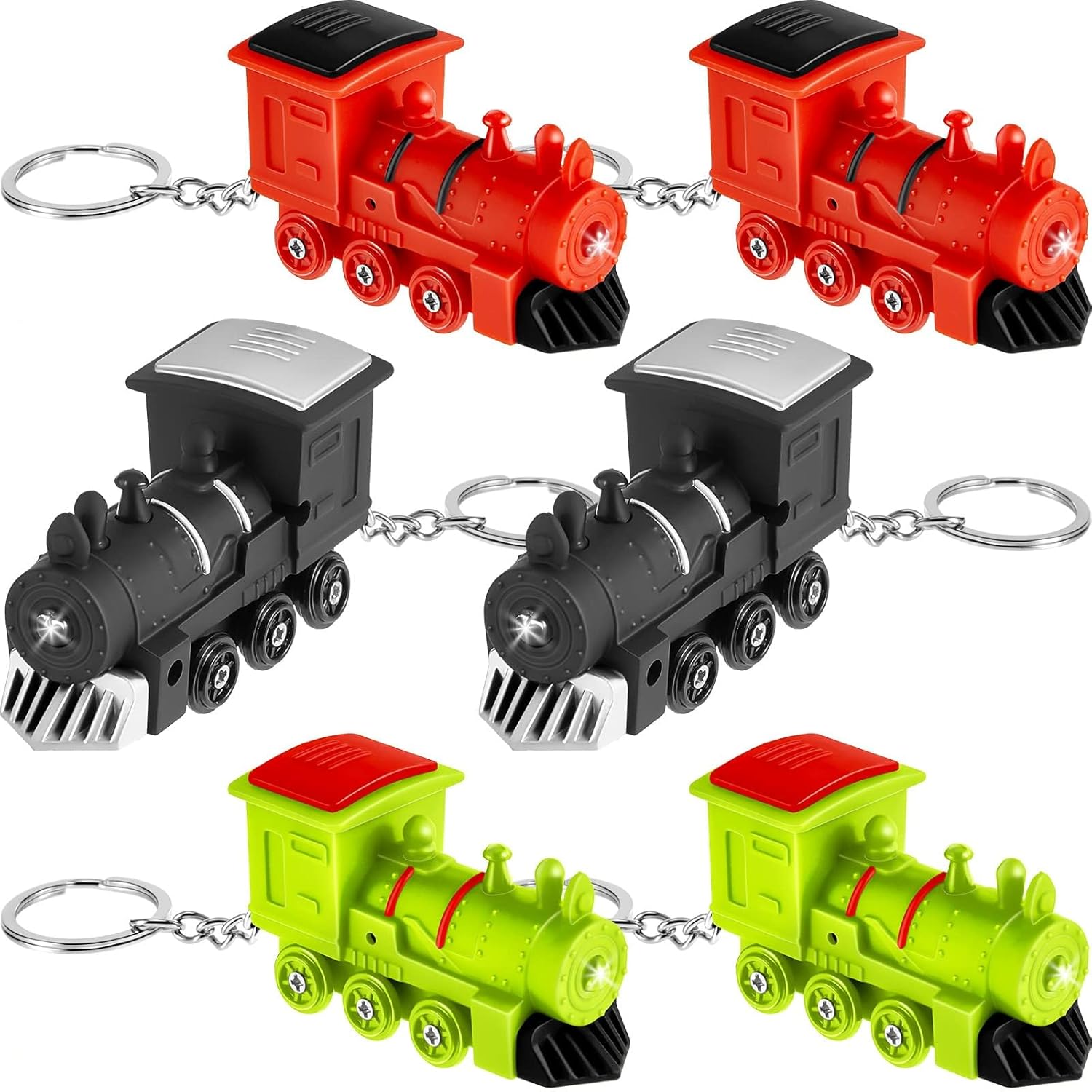 9 Pcs Trains Keychains with Lights and Sounds, Azonee, Birthday Party ...
