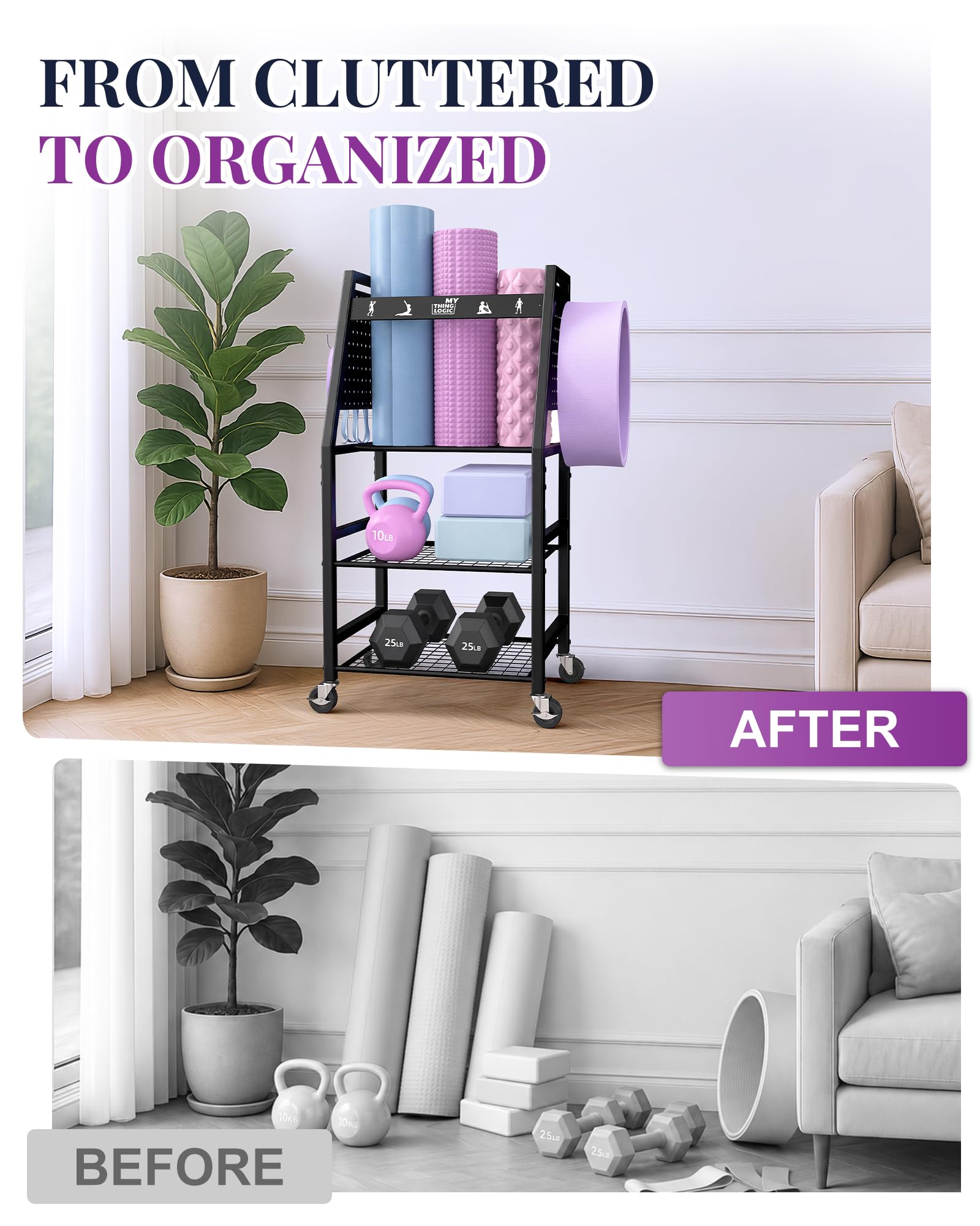 Home Gym Rack - Store Dumbbells & More -7