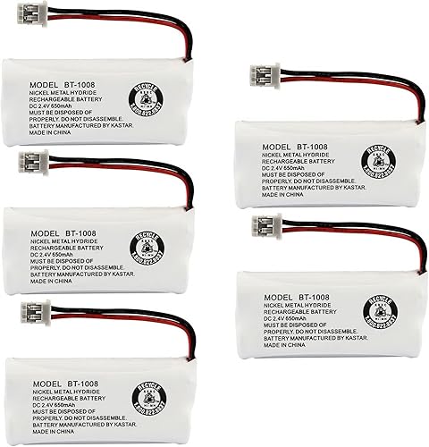 Miniatura 8 de Kastar Paquete de 6 baterías de repuesto para BT1008 DCX200 Southwestern Bell BT1008 DCX200 DECT 2060 DECT 2080 Energizer ER-P152 ERP152 Empire