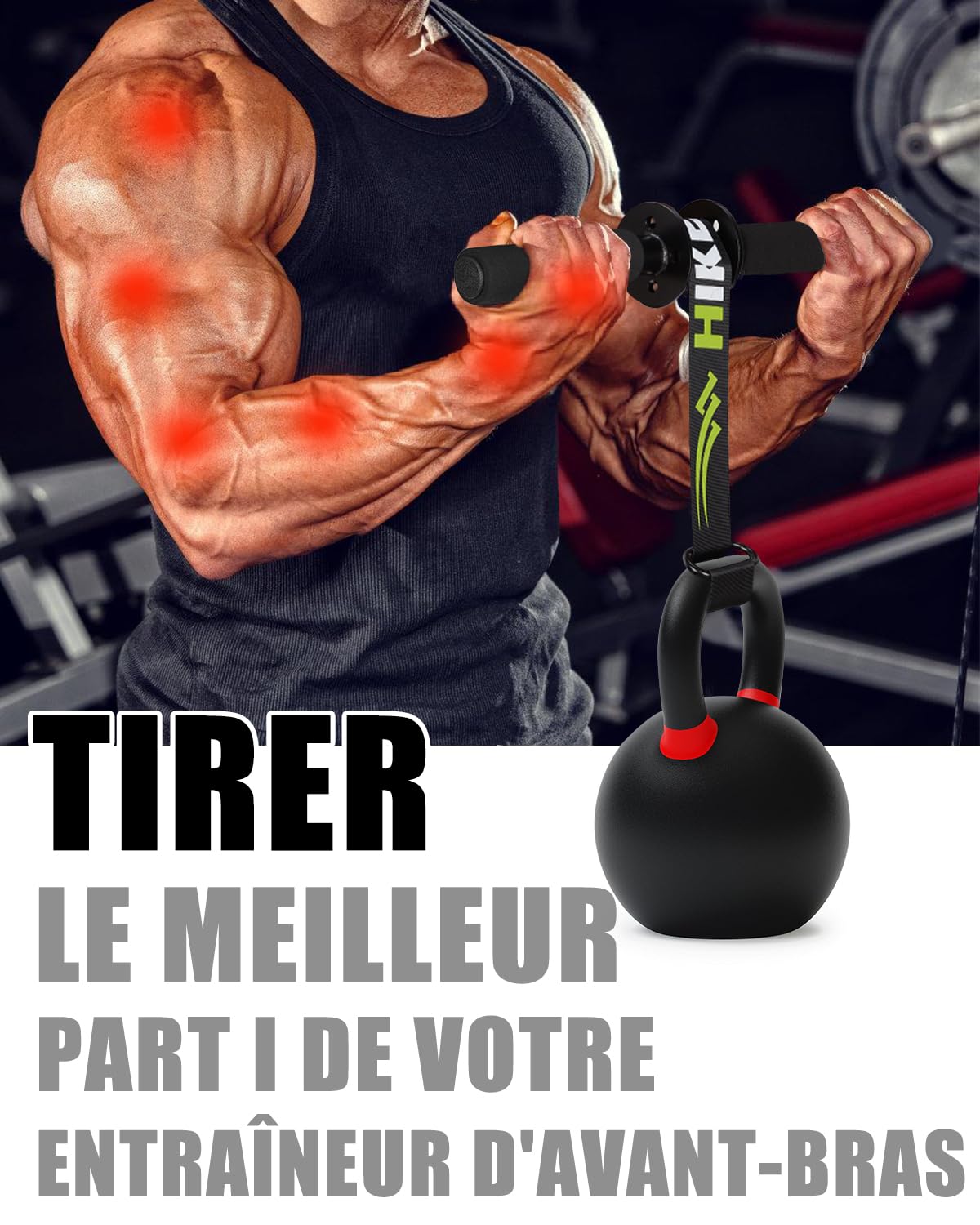 BOOSTEADY Kit de Sangle d'Entraînement à Rouleaux pour Avant-Bras, Entraîneur à Rouleau de Poignet pour Avant-Bras et Biceps, Poignet Rouleau Formateur Forearm pour Salle de Sport Maison Extérieur