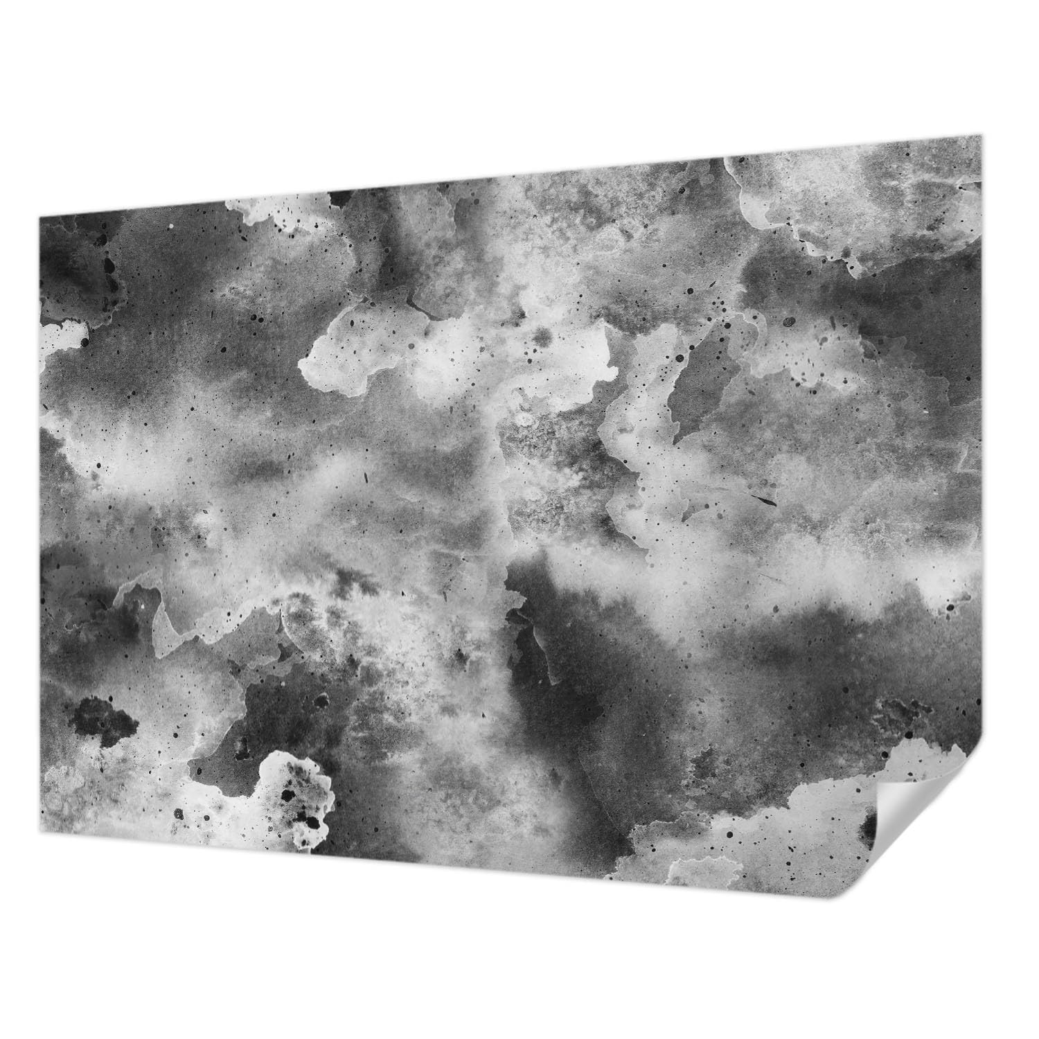 Papier peint adhésif panoramique nuages gris décoration murale salon