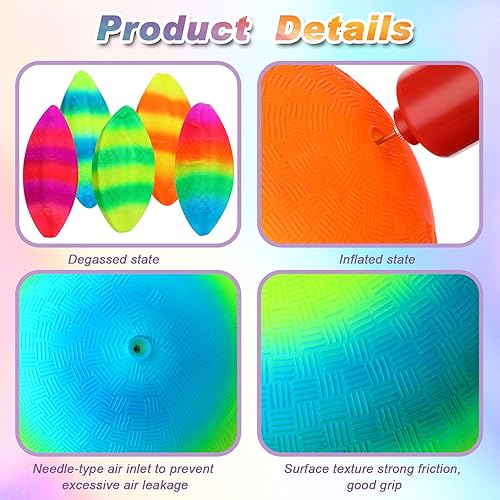 Miniatura 5 de Macarrie 20 Pcs Playground Balls 6 Inches Dodgeball Kick Balls for Kids Adults Colorful Inflatable Balls Handballs Soccer Basketball Handball Games