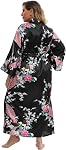 Women's Plus Size Long Satin Robes Plus Size Long Silk Robes Kimonos Sleepwear Dressing Gown