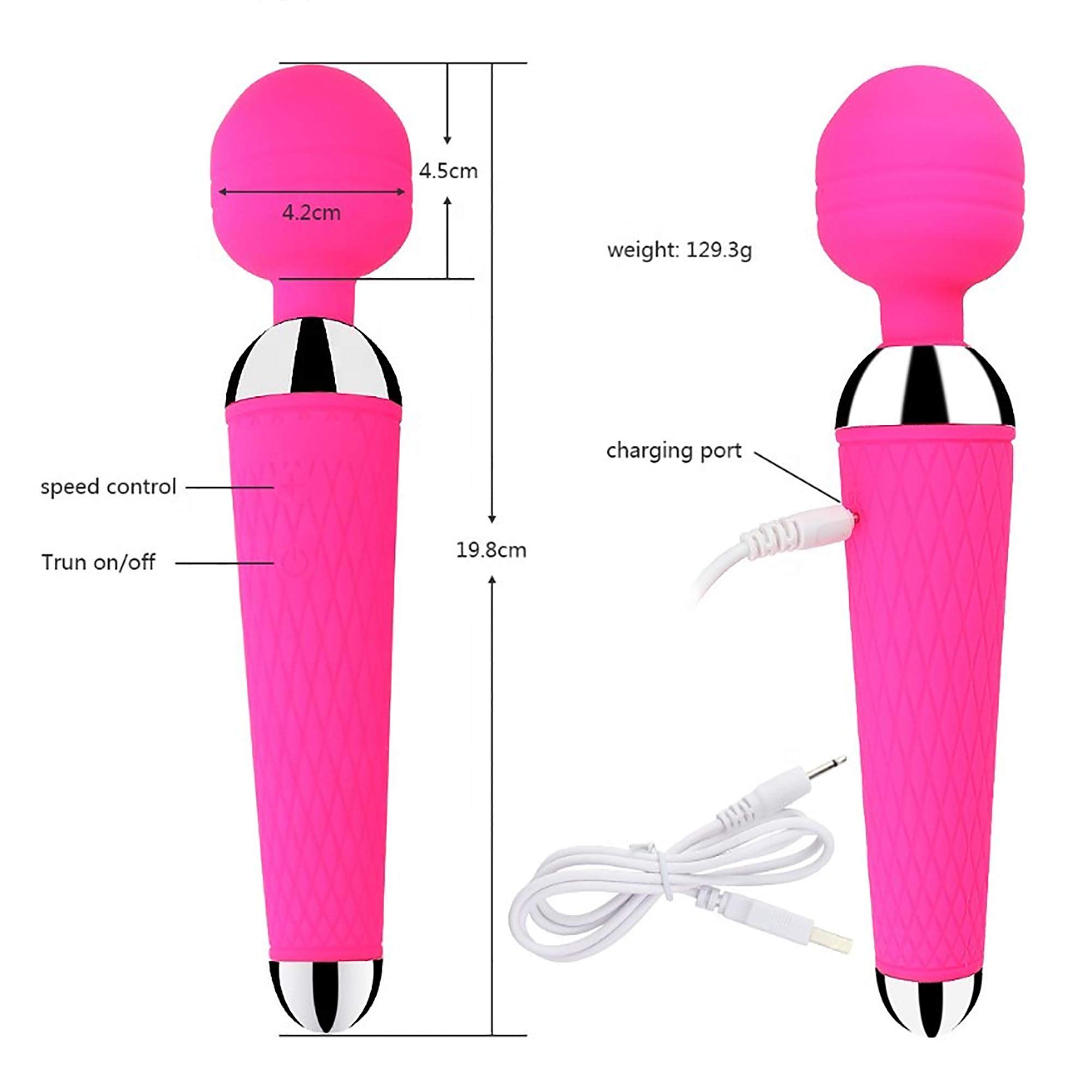 MASSAGGIATORE CLITORIDE VIBRATORE VAGINALE ANALE DILDO DONNA VIBRANTE 20CM J75 (Viola)