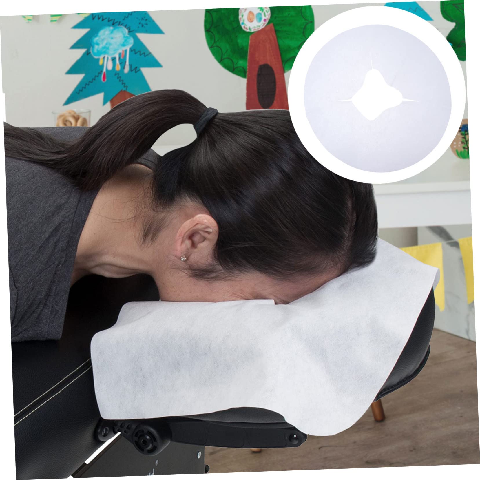 100 Piezas Fundas Desechables para Reposacabezas Masaje Facial Cubiertas Higiénicas para Almohadillas de Silicona Transpirables y Cómodas para SPA Clínicas y Salones de
