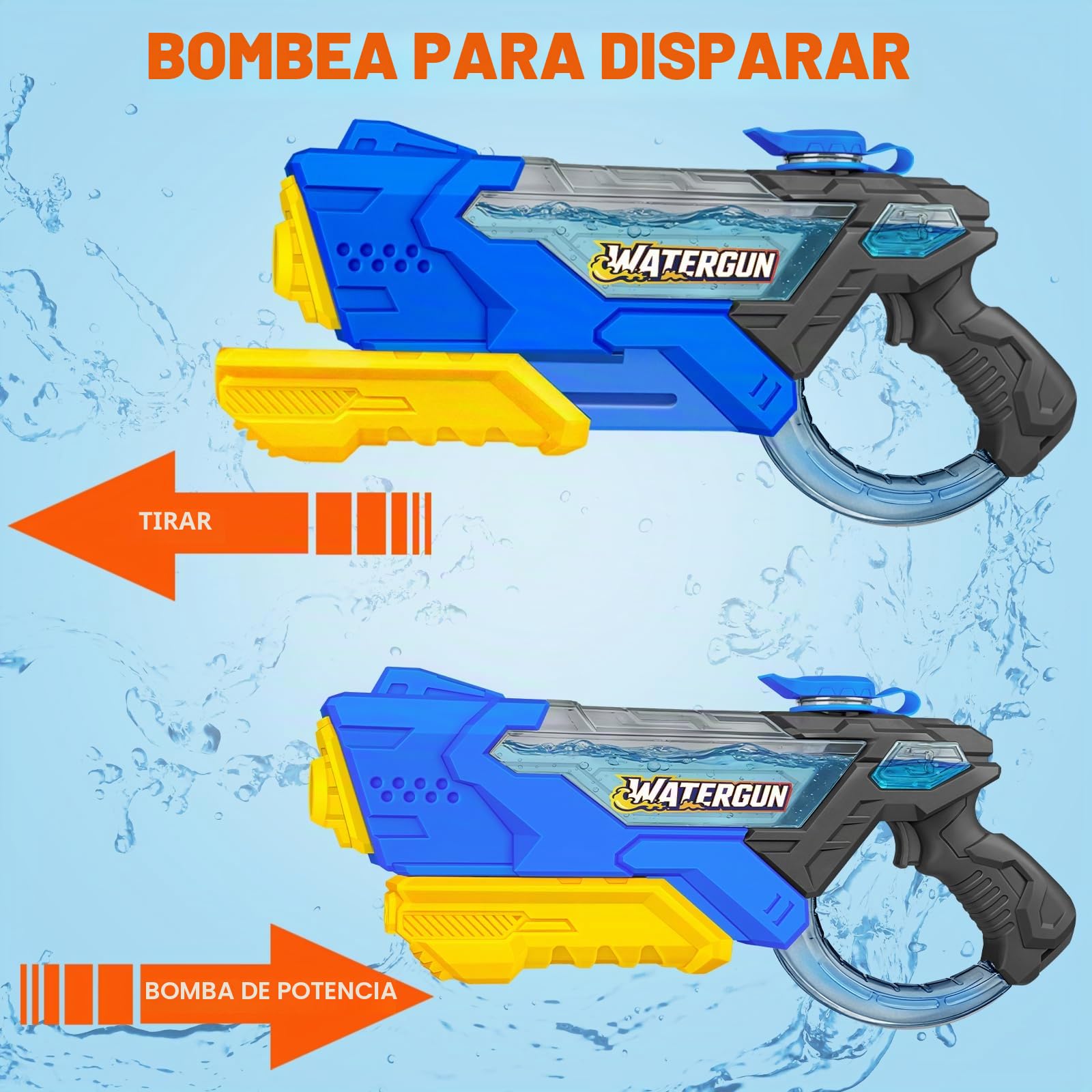 Pistola de Agua Doviden para niños – Alcance de 10 m, Pistolas de Agua de 600 ml con Bomba, súper Pistola de Agua para Adultos, Juguete de Agua para Piscina al Aire Libre, Playa y jardín para niños