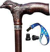Vista 1 de Bastón de madera tallada a mano, fabricado en Estados Unidos, con águila tallada, ergonómico, elegante, bastones de madera para hombres y mujeres