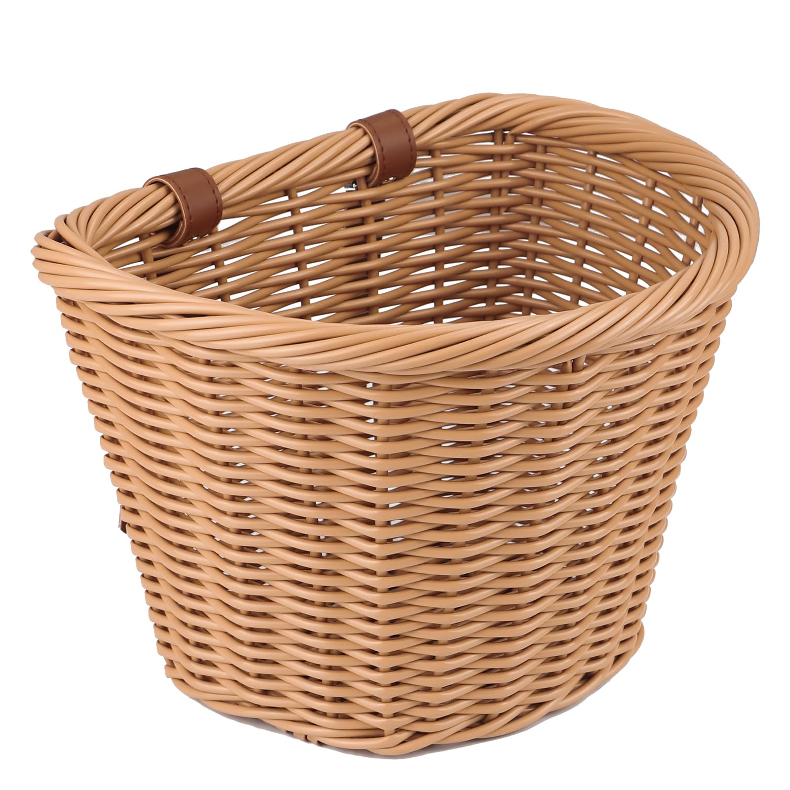 ZUKKA Woven Bike Basket Elegant Semicircle Korb für Erwachsene Fahrräder Frontlenker mit verstellbaren Lederriemen Wasserdicht Lagerung Fahrradkorb- 11.02 x 9.25 x 7.68 Zoll,Multi-Colors