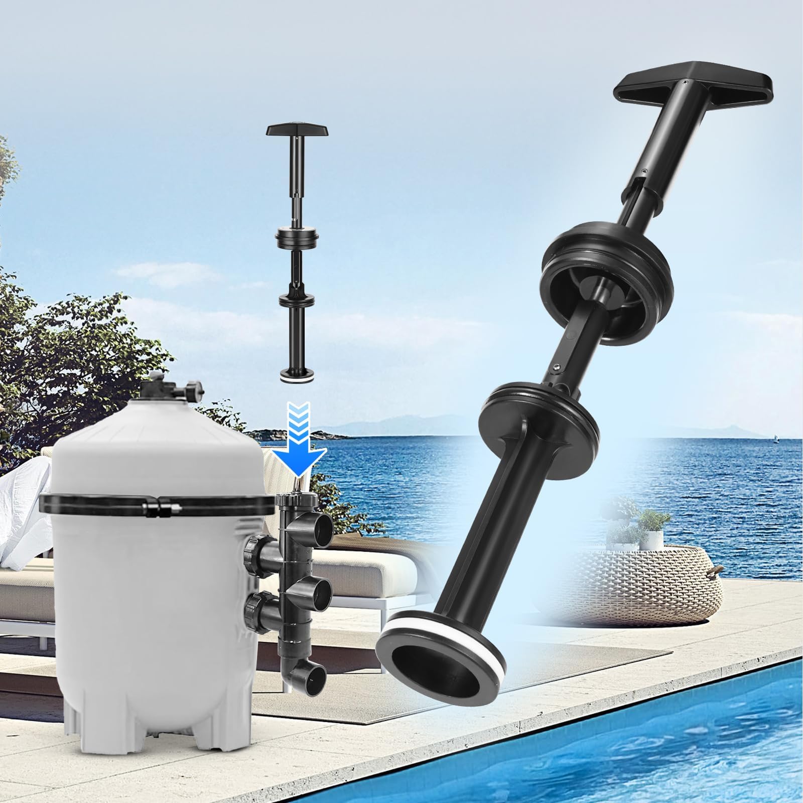 Kit de tiges de piston de rechange pour valves de piscine