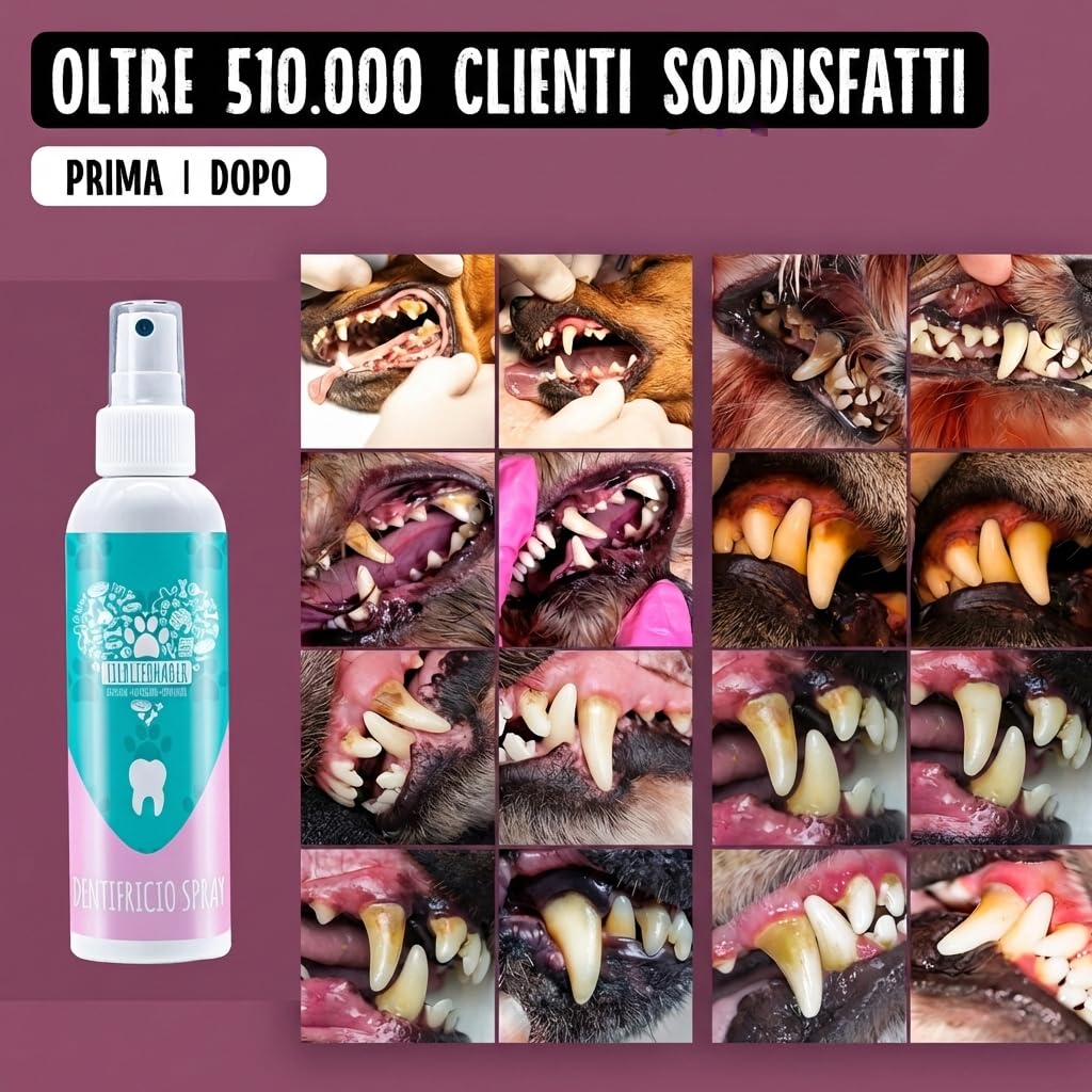 TIERLIEBHABER – Dentifricio Spray per Cani 150ml – Dentifricio contro Alitosi, Placca e Tartaro Cane sviluppato da Veterinari – Dentifricio per Cani 100% Naturale – Pulizia Delicata dei Denti del Cane