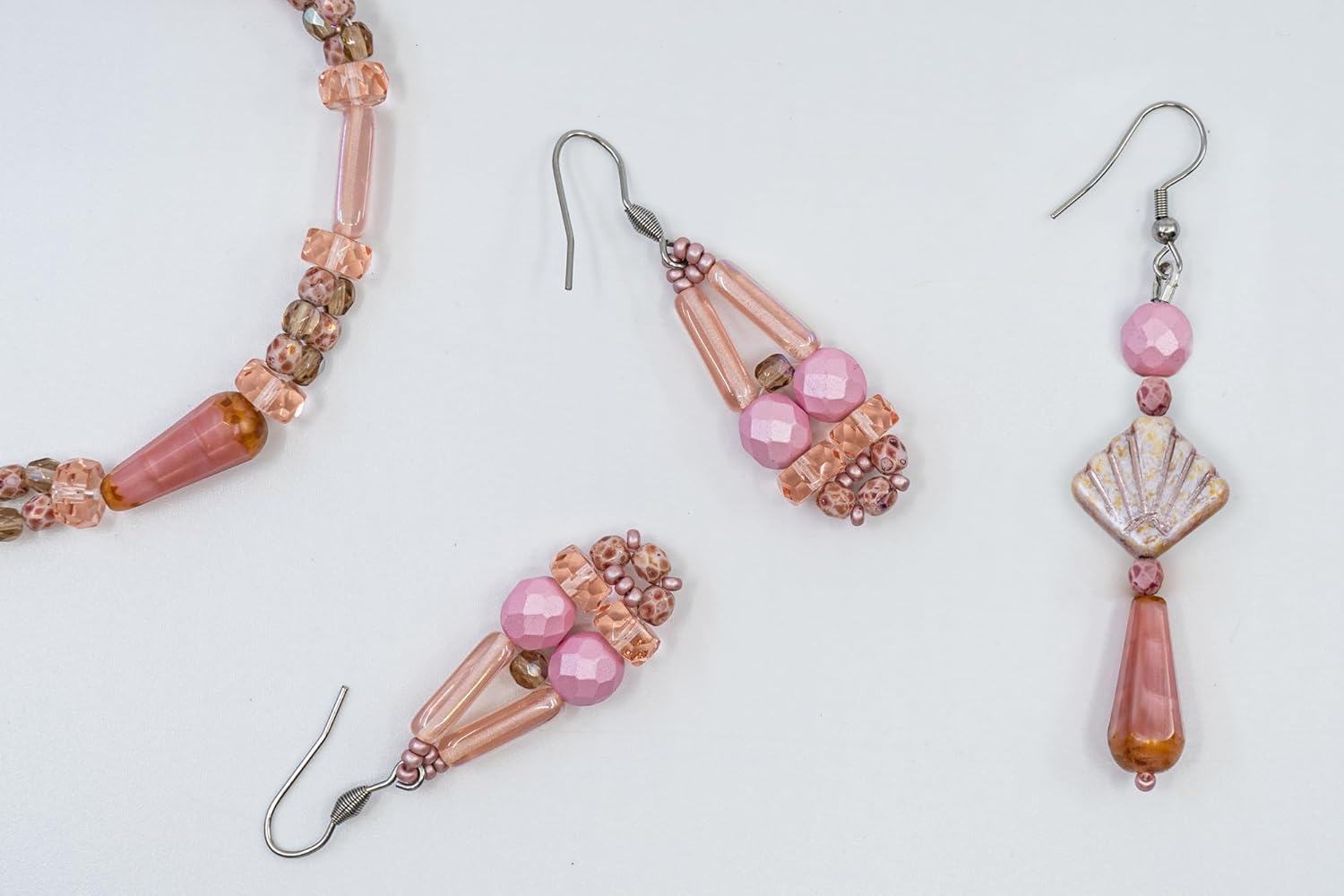 2.1oz (60 g) Mix of Unique Czech Bohemia Glass Pressed Beads, Dirty Pink Antique, Table Cut, Matte and Glossy, Faceted Fire Polish, Hand Made Set Kit BCV - Image 7