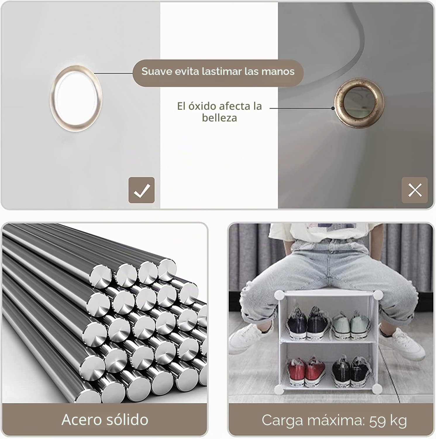 HOMCENT Zapatero con Puertas, Mueble Zapatos, Zapatero Extensible, estantería Modular de plástico para Dormitorio Sala de Estar(2 x 8 Niveles,Blanco)