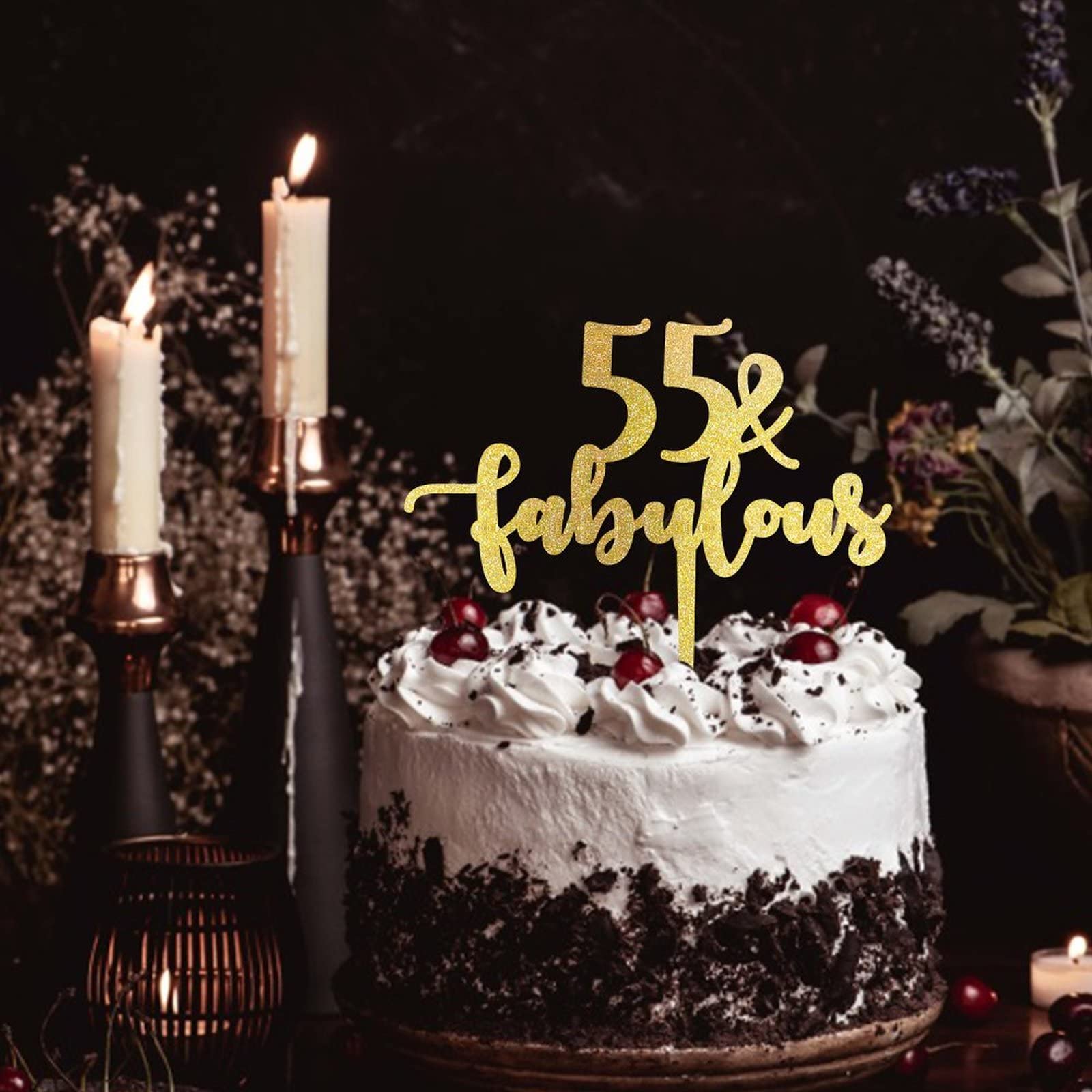 VSHILI 55th Birthday Candles - Silver Number 55 Cake Candles Decorations For Men & Women, 55th Party Cake Topper - View #9