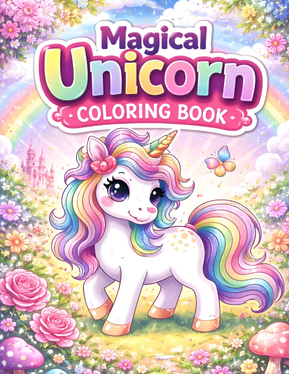 Magical Unicorn Coloring Book: Cute, Fun & Relaxing Unicorn Designs for Kids, Teens & Adults | Easy and Detailed Fantasy Coloring Pages for Creativity & Stress Relief