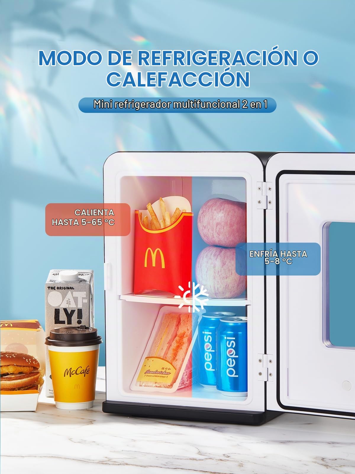 NORTHCLAN Mini Frigorífico para Habitación 15L/21 Latas, Refrigerador Eléctrico con Modo Silencioso ECO para Dormitorio/Coche
