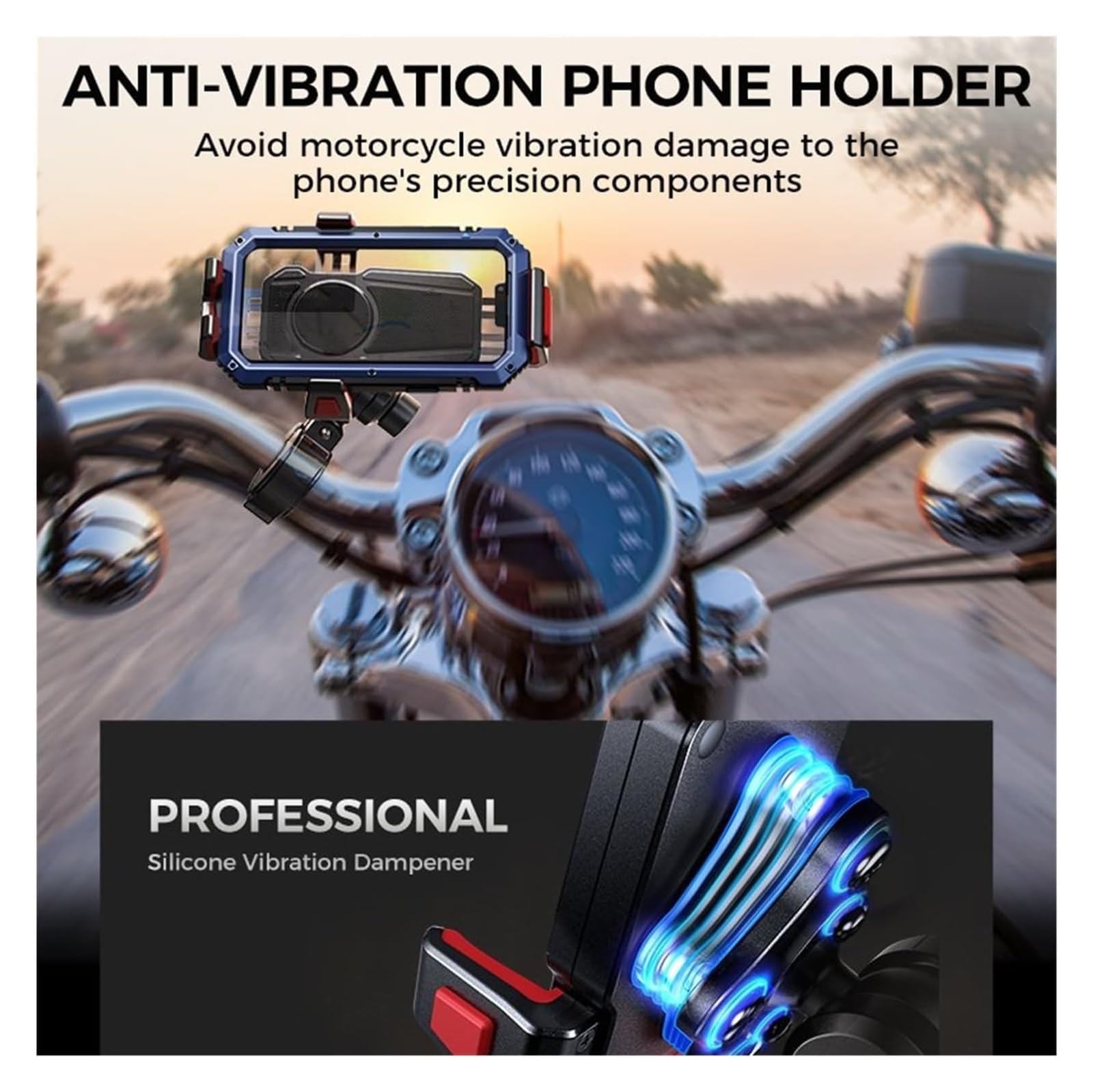 Soporte De Navegación GPS Soporte De Teléfono para Motocicleta De Aleación De Aluminio con Amortiguador De Vibraciones Soporte para Teléfono De Motocicleta GPS