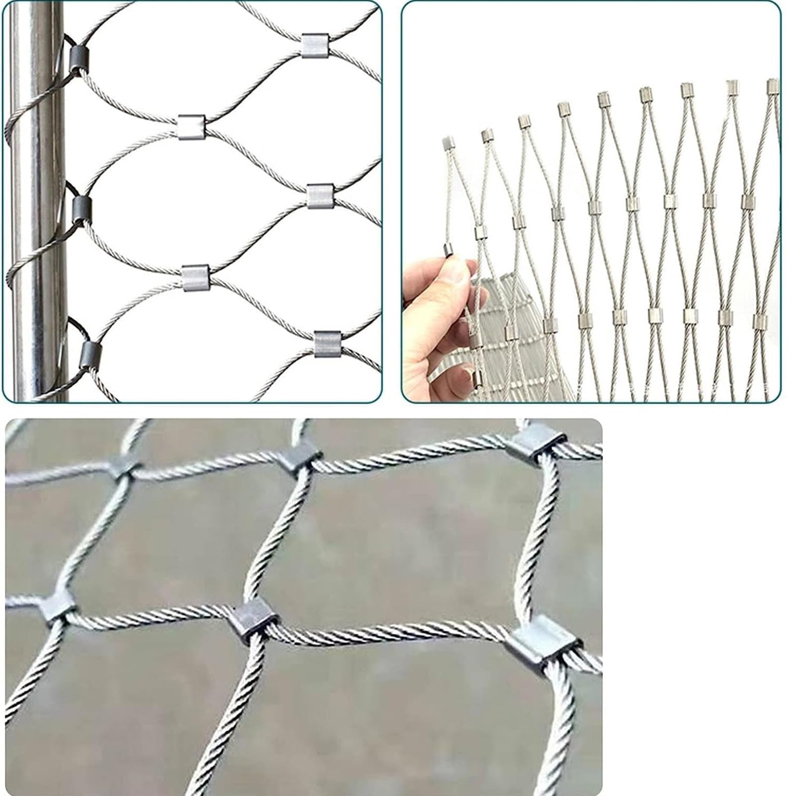 Malla Alambre Tejida Acero Inoxidable 304, Malla para Valla Jardín, Red Seguridad para Balcón, Red Cuerda Anticaída para Exteriores (Color : 5cm/2mm, Size : 2x5m(6.6x16.4ft))