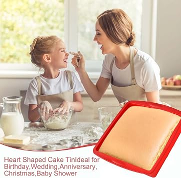 Square Shaped Cake Tin, 2PCS Silicone Square Baking Tin, 8 Inch Moulds BPA Free Baking Tray, Reusable Cake Baking Pans for Muffins Puddings Bread(Red)