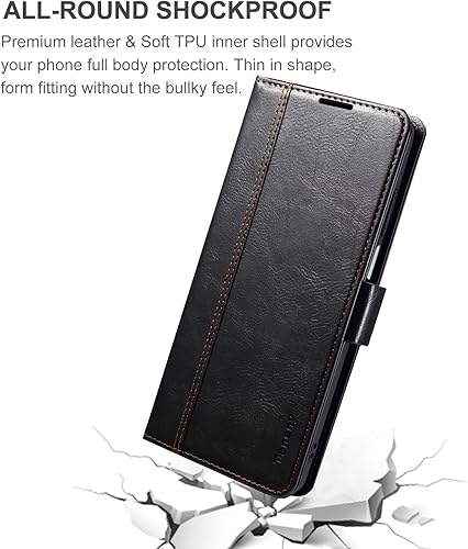 Miniatura 6 de HAII Funda con tapa para Moto G Stylus 5G 2022, funda de piel tipo cartera con bloqueo RFID, ranura para tarjeta de crédito y función atril, cierre