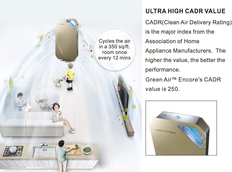 Green Air Encore HEPA and Odor Fighting Filter Air Purifier with IonCluster Technology 1000 sq. ft. image 5