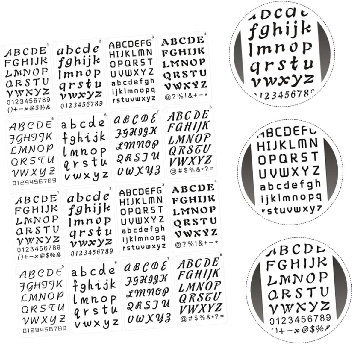 Artibetter Alphabet and Number Stencil Templates Set 24 Sheets, Large Letter and Number Spray Painting Stencils for DIY Art, Scrapbooking and Wall Decor, Reusable Lettering Aids for Artists