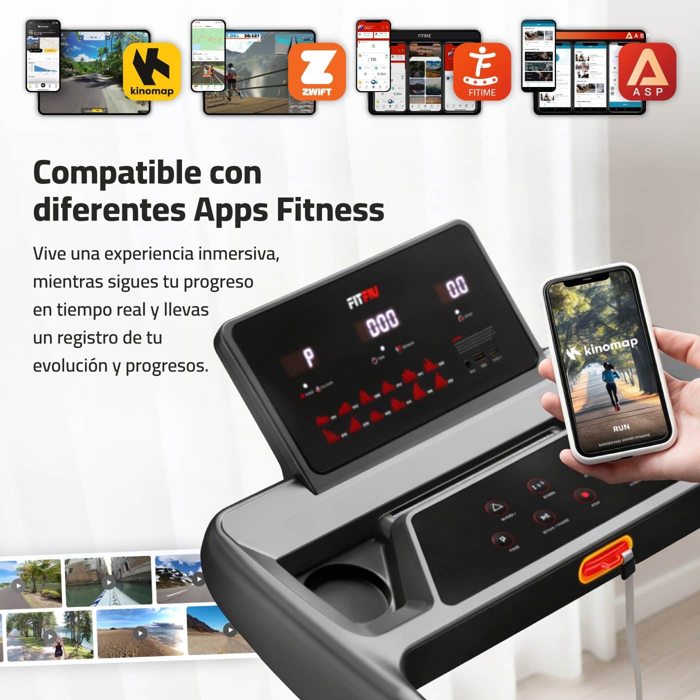 Cinta de Correr Plegable con Inclinación 9% FITFIU Fitness 4 en 1 Velocidad Ajustable 14 Km/h con Conectividad App y Frecuencia Cardíaca Soporte para Tablet Walking Pad Compacta MC-160