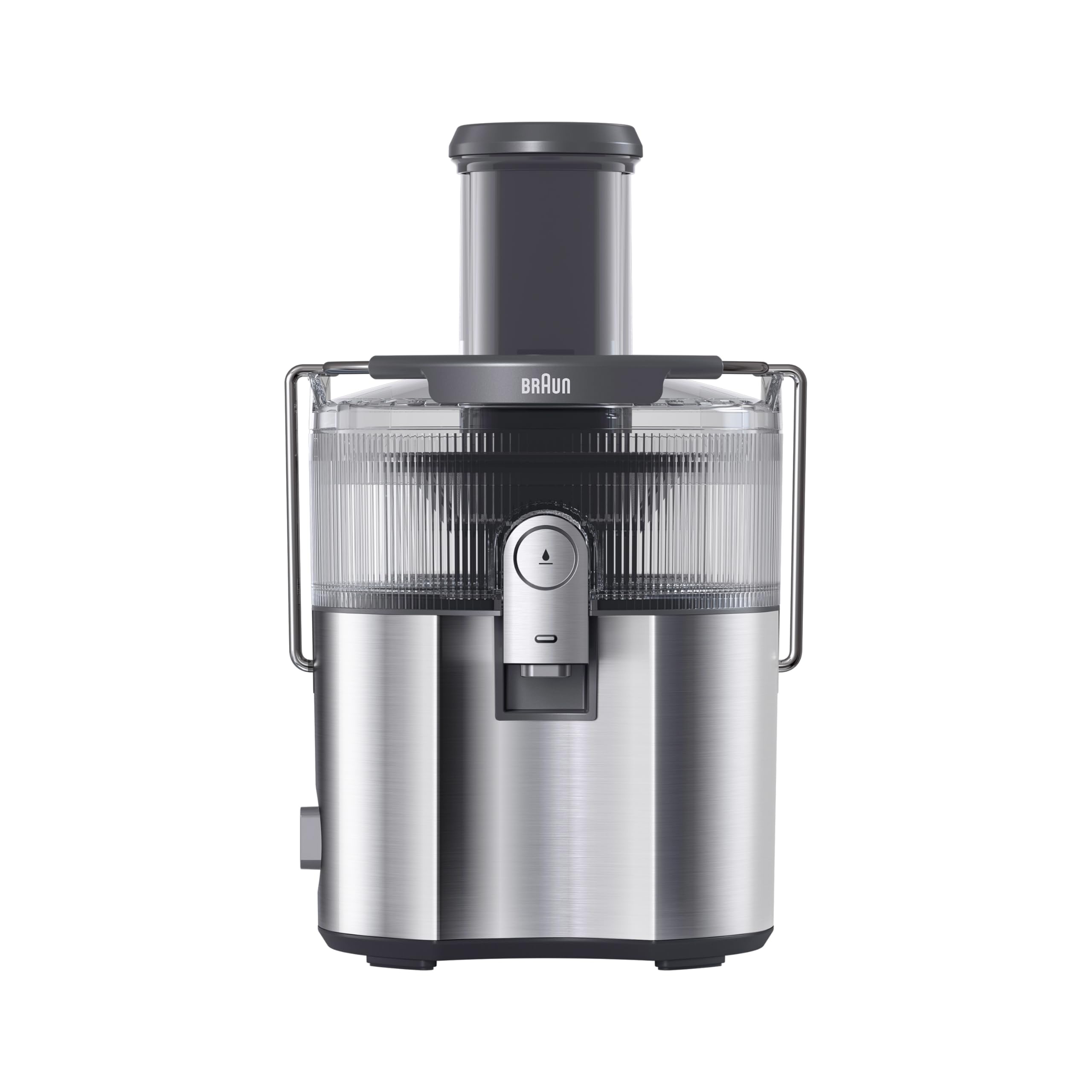 Braun MultiJuice 7 SJ700, Zentrifugalentsafter mit ColdXtract-Technologie, 75 mm Einfüllöffnung, 2L Fruchtsaftbehälter, Anti-Tropf-System, 4-faches Sicherheitssystem, Edelstahlfilter, 1000W, Grau