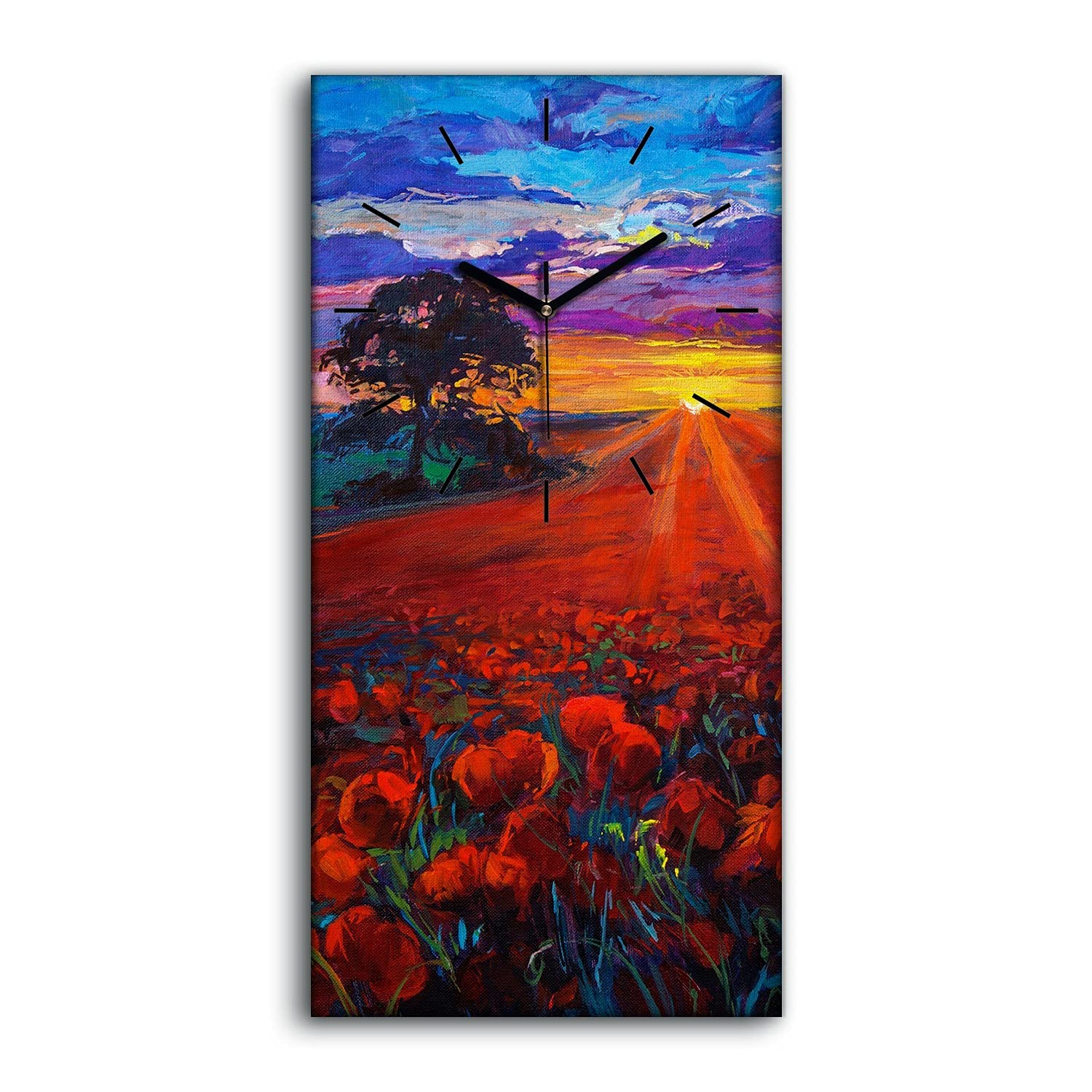 Horloge sur toile 30x60cm paysage moderne salon