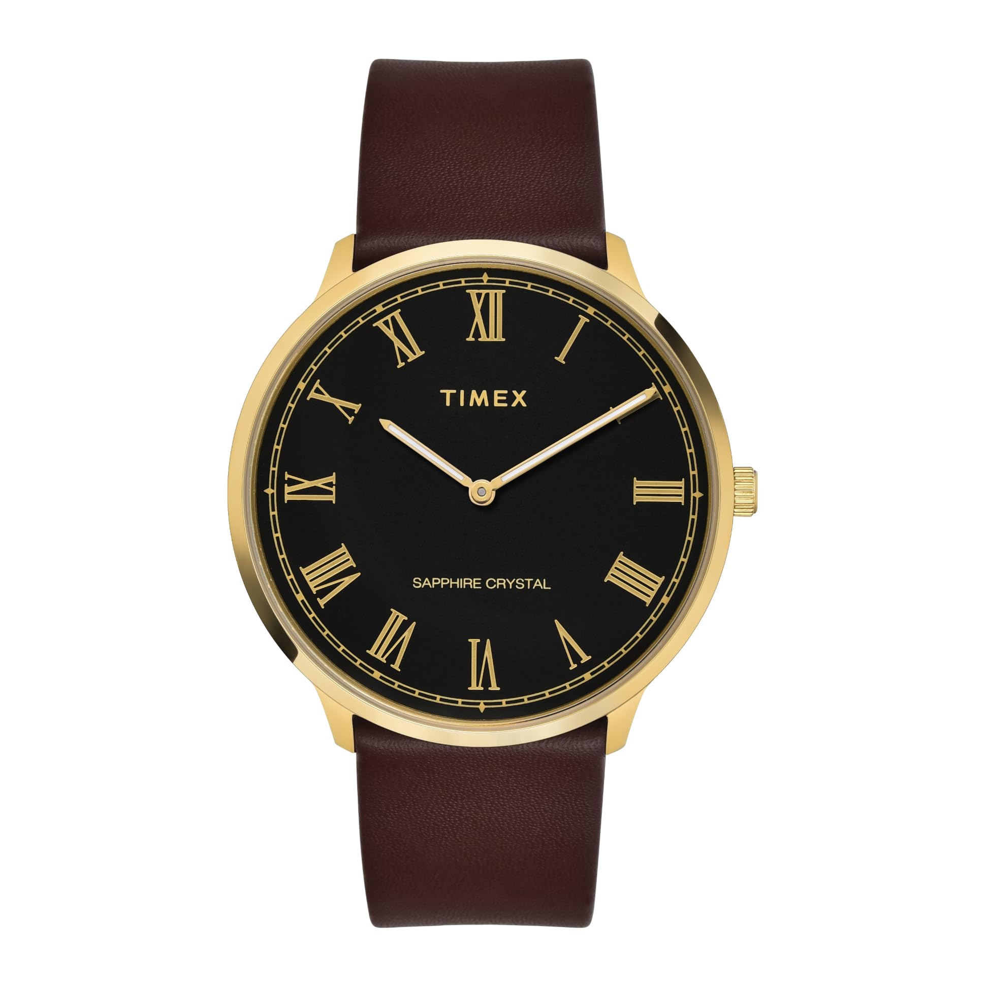 TIMEX Men Leather Black Round Analog Dial Watch- Tweg22103, Band Color-Brown (B0CQRQ89TX) Amazon Price History, Amazon Price Tracker