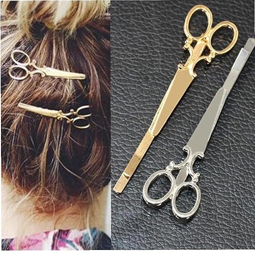 Miniatura 8 de 4 pinzas para el cabello divertidas para mujer, tijeras de moda, pasadores con forma de pasadores, horquillas elegantes para la cabeza, accesorios