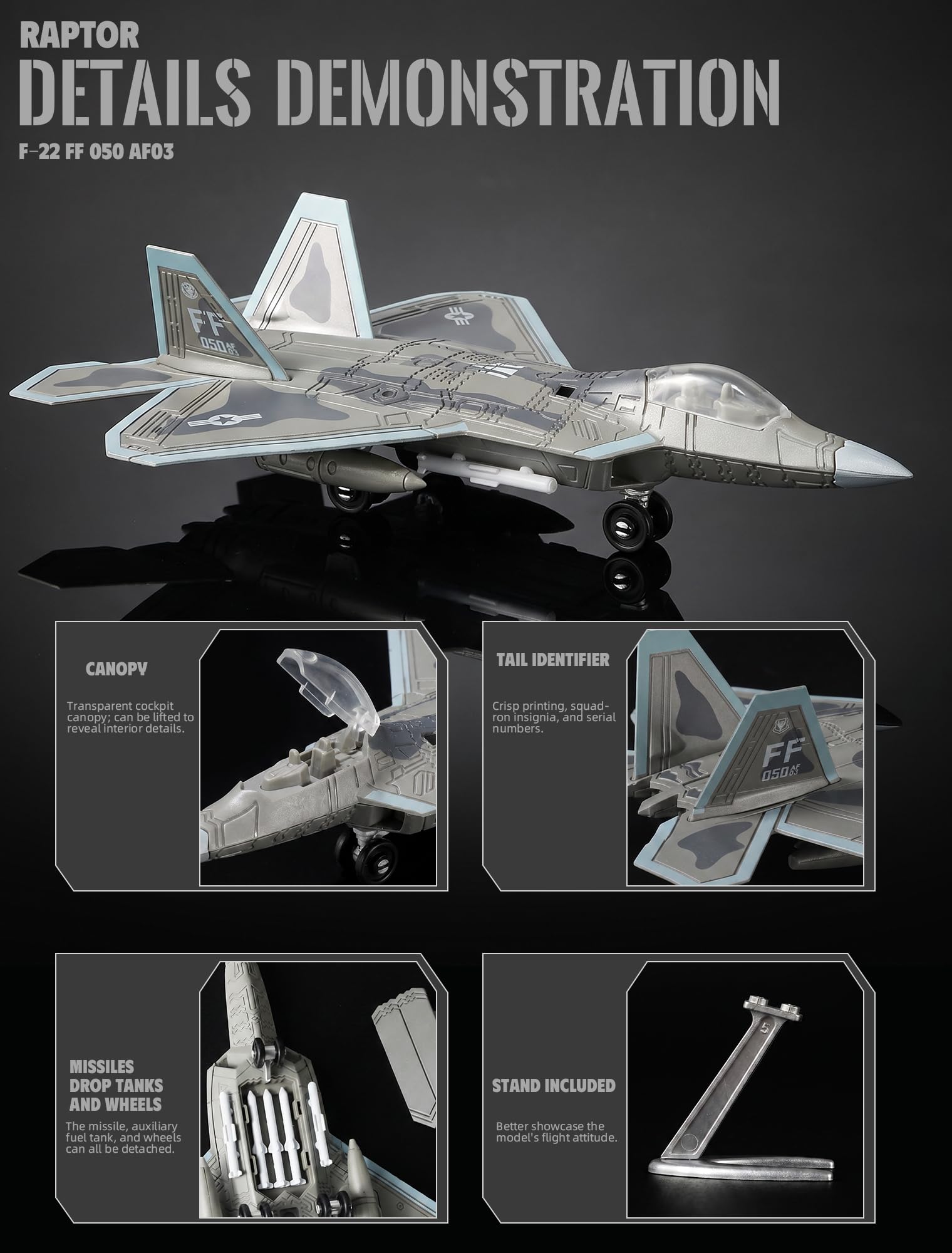 Amazon | SEBUNAS 1:72スケール F-22 ラプター戦闘機 クイックビルド