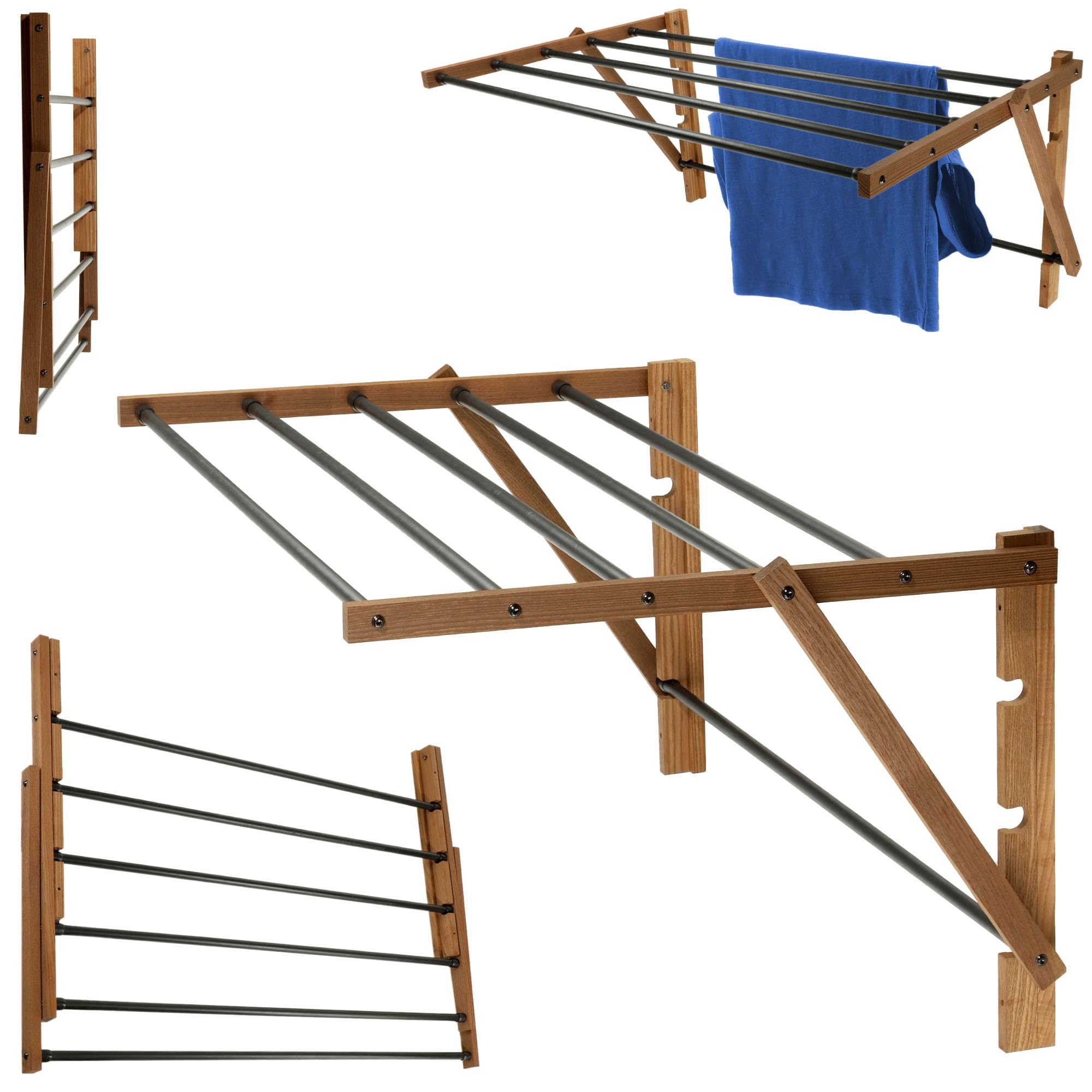 KADAX Séchoir Pliable, Entièrement assemblé, Séchoir debout extensible, Séchoir à linge à accordéon, Séchoir à linge à tour pliante (85 x 39,5 cm)