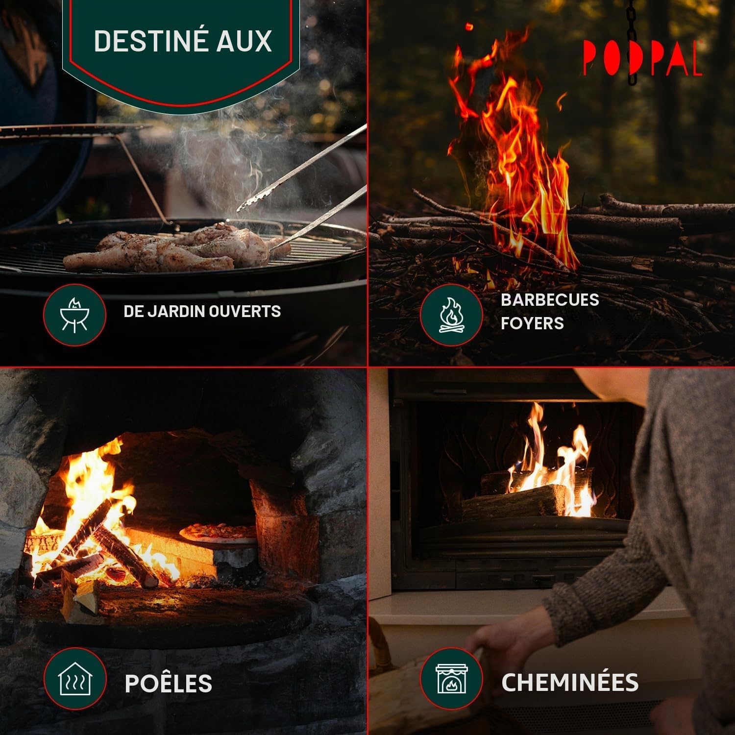 Bois d'allumage naturel en copeaux d'épicéa secs | Environ 5 kg | Bois de chauffage et bois de cheminée | Idéal comme allume-feu, allume-barbecue et allume-feu | Bois d'allumage et bois de