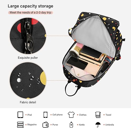 Miniatura 6 de Mujeres Hombres Bolsa de Tenis Impermeable Coloreado Dot Negro 3 Raquetas Bádminton Bolsa de Hombro para Mujeres, Hombres, Adolescentes Mochila de