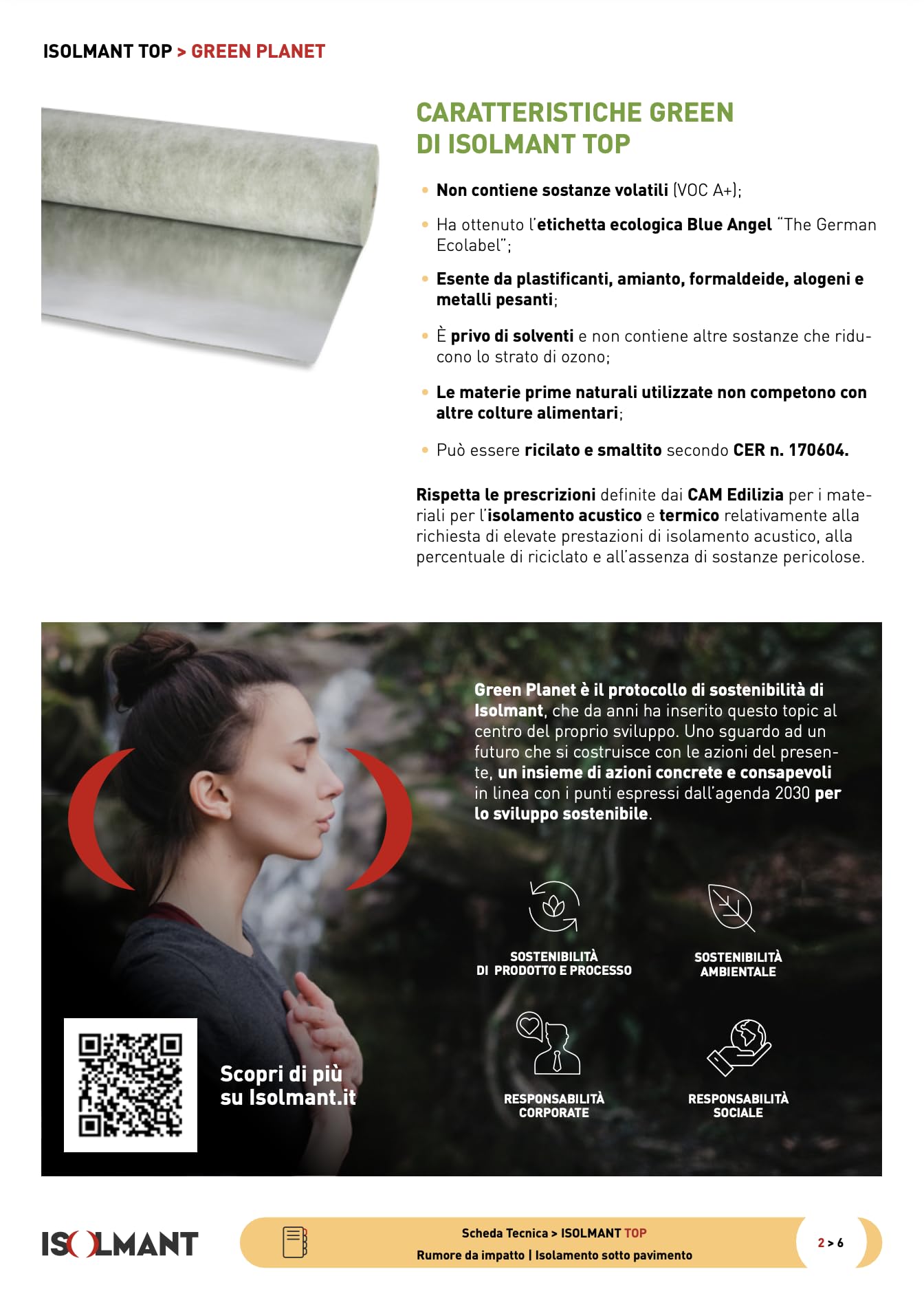 Materassino Sottopavimento ISOLMANT TOP CLASSIC 2 mm ad alta densità accoppiati sul lato superiore con un film alluminato L8.35