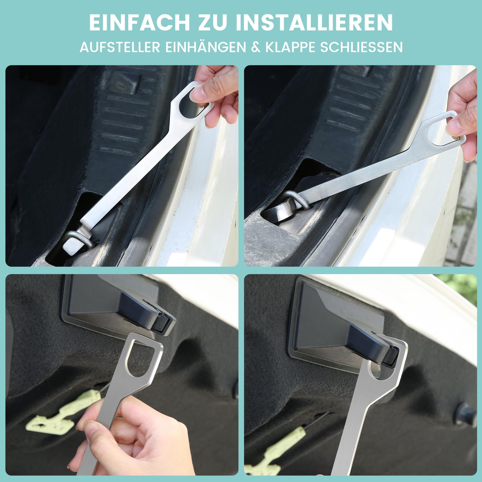 Heckklappenaufsteller 10/15/20cm für VW T4 T5 T6 (Caddy/Multivan/Camper/California/Comfortline), 304-Edelstahl Heckklappen Aufsteller Zubehör