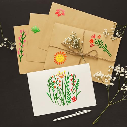 Miniatura 5 de 20 plantillas de flores silvestres para pintura, plantillas de flores, plantillas de pared, plantillas de primavera reutilizables, plantillas de