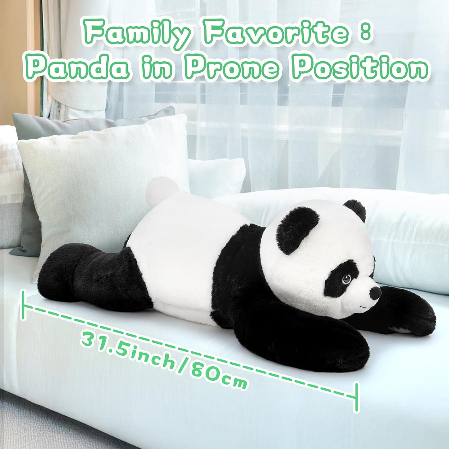 Tezituor Giant Panda Stuffed Animal, Panda Plush Toy,31.5" Large Cute Jumbo Pandas Plush Pillow,Soft Large Plushie,Huge Big Plushy Fluffy Fat Oversized,Valentine for Kids Girls