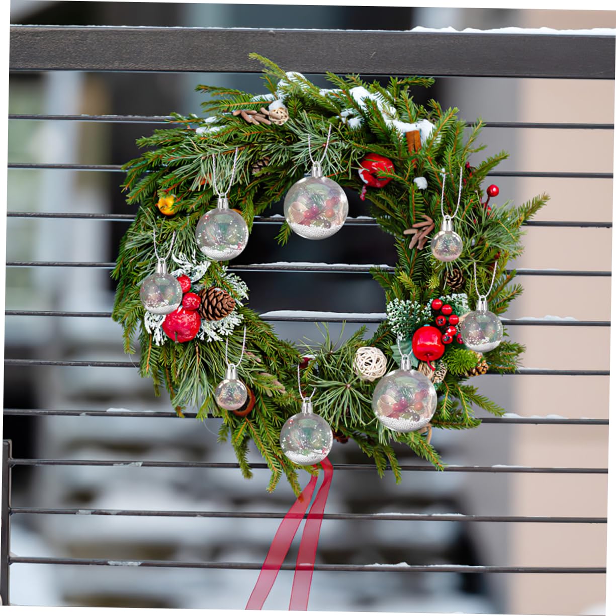 Beaupretty 40piezas Bolas Decorativas De Arcoíris para Navidad Adornos Transparentes De Bolas