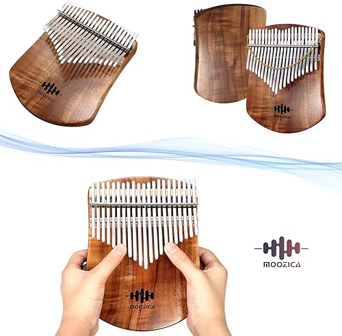 Miniatura 4 de MOOZICA Kalimba Piano de Pulgar de Koa Sólido de 21 Teclas, Kalimba Marimba Profesional Individual de Tablero Plano de Madera Maciza con