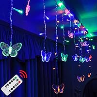 Vista 11 de Decorman Luces de Cortina de Mariposas, 4.9 pies, 48 Luces de Hadas LED USB para Ventana, 10 Mariposas, 8 Modos, Luces de Cadena con Parpadeo