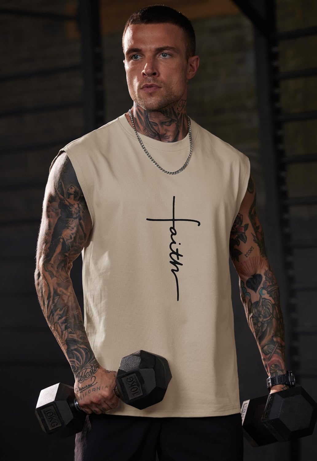 Men Graphic Muscle Tank Top Gym Workout Summer Casual Sleeveless Shirts (S-XXL) - Image 3