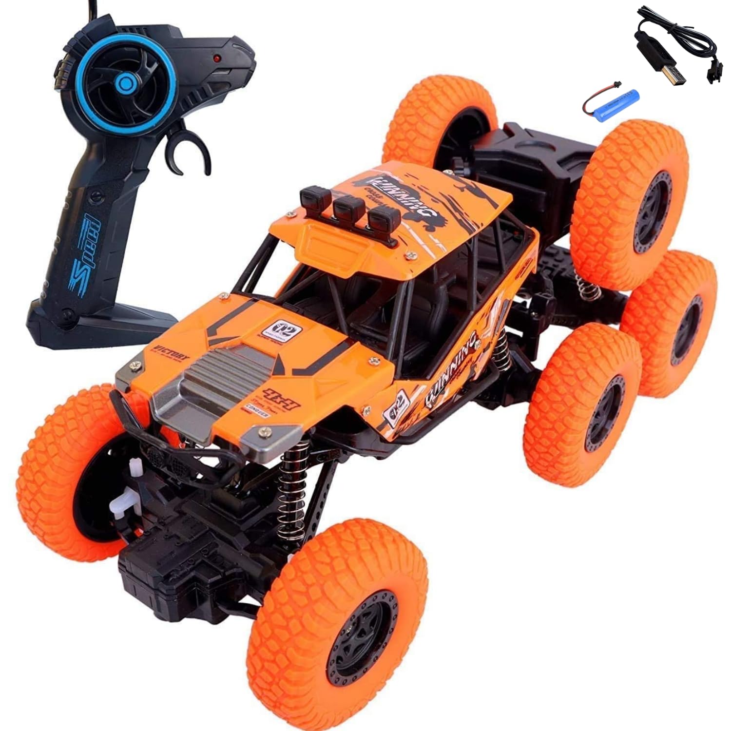 VEZIMON® Off Road 8 Wheel Rock Truck, Rock Crawler Toy, Off-Road RC Car for Boys, 4+ Year, All Terrain, Complete Package with Car, Remote Control, Battery, and Charging Cable - Multi Colour (B0C8JHXG2V) Amazon Price History, Amazon Price Tracker