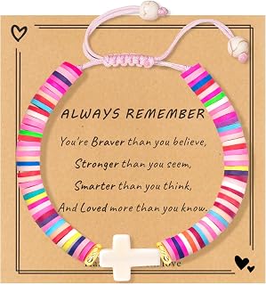 Cute Cross Bracelet Teen Girl Gifts Trendy Stuff Christian Gifts for Kids/Girls/Boys/Teens/Women Jewelry Colorful Jesus Bracelets Christmas Religious Communion Baptism Confirmation Gifts