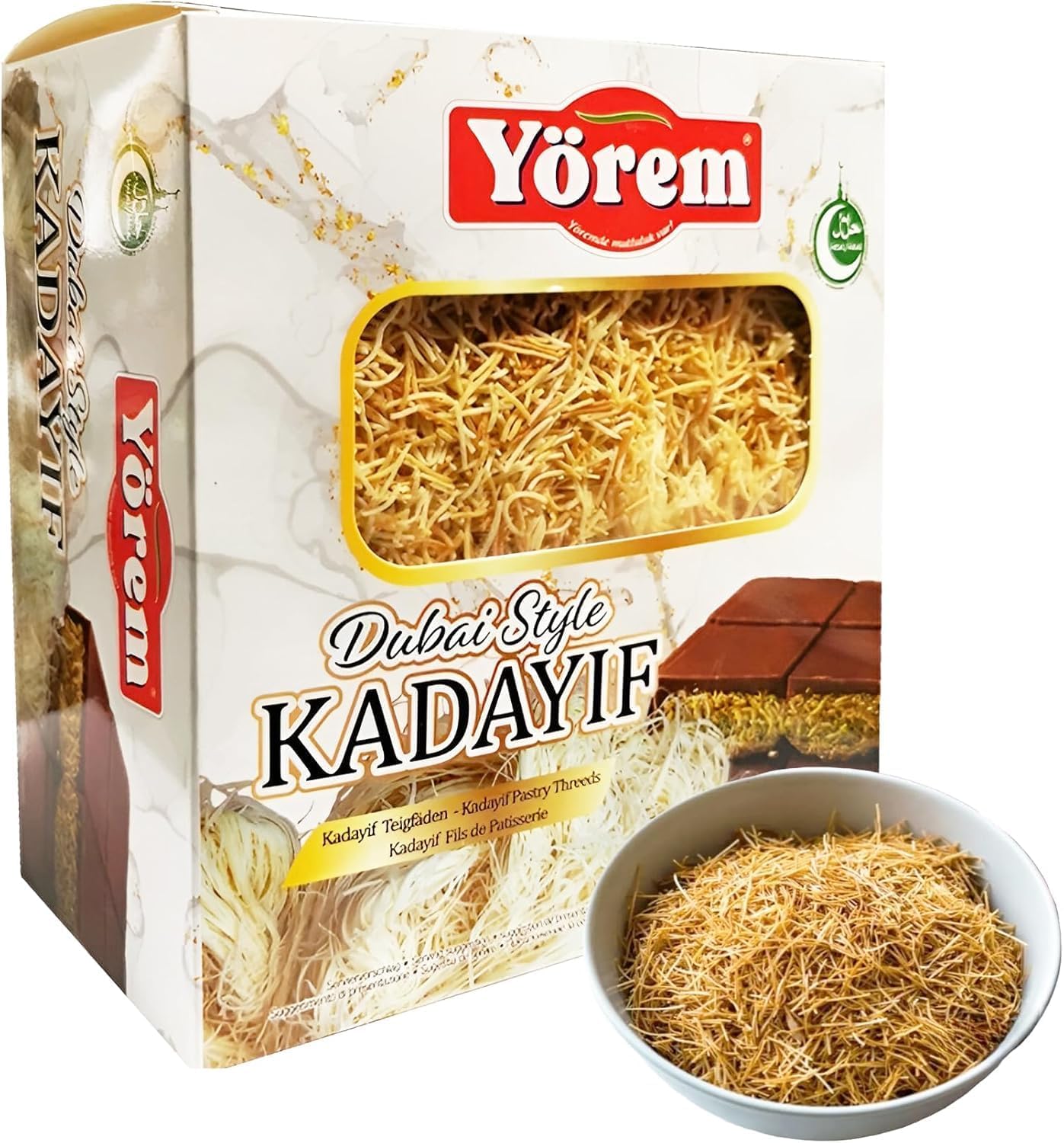 Yörem Dried & Chopped Kadayif Pastry | Perfect For Dubai Chocolate, Kadayif (Kataifi) Shredded Fillo Dough, Kadayif Pastry Dough, Dubai Pistachio Chocolate Bar, Kunafa