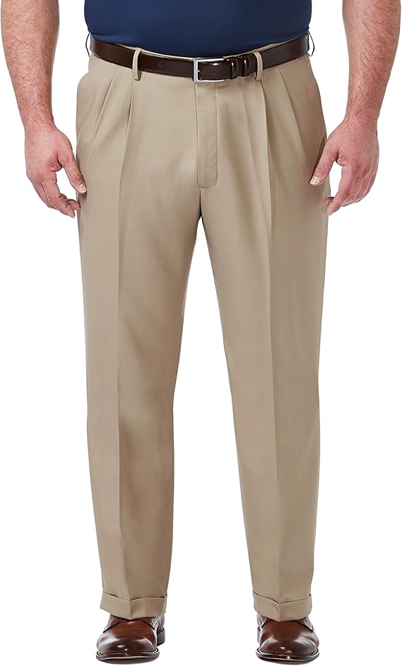 Haggar Men's Premium Comfort Classic Fit Pleat Front Pant Reg. and Big & Tall Sizes