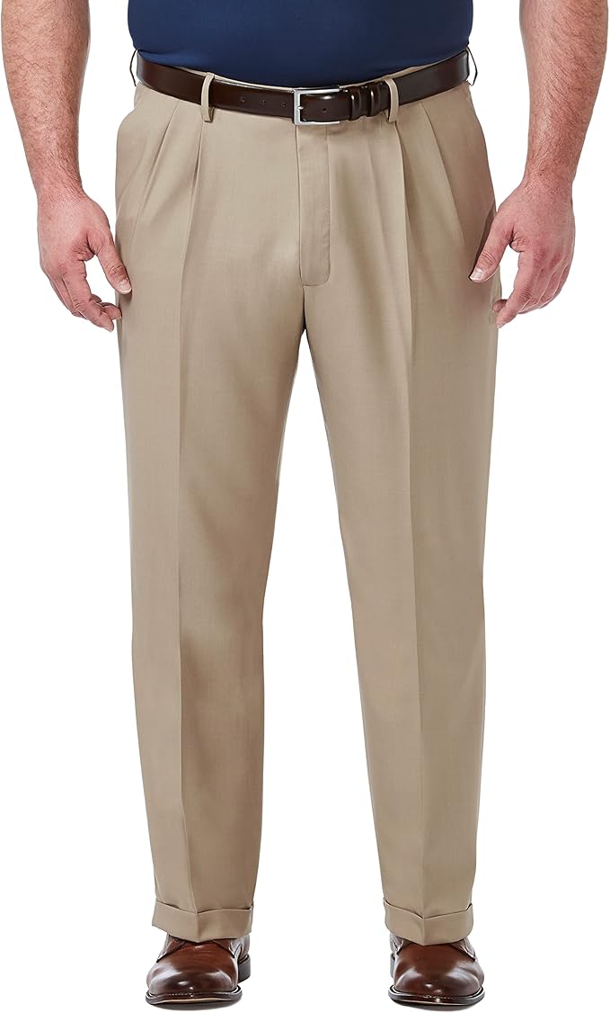 Haggar Men's Premium Comfort Classic Fit Pleat Front Pant Reg. and Big & Tall Sizes